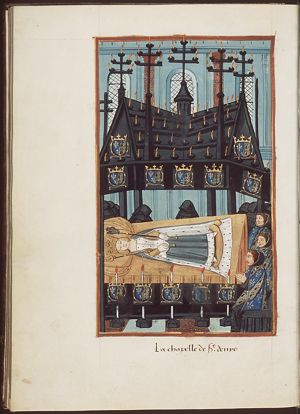Anne of Brittany (Bretagne) in the funeral chapel in the Church of Saint-Denis in Paris
