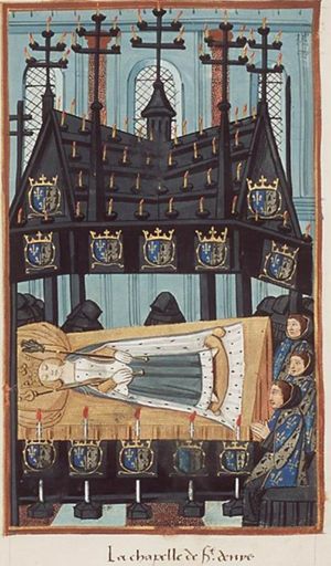 Anne of Brittany (Bretagne) in the funeral chapel in the Church of Saint-Denis in Paris