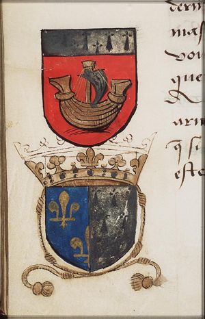 Coats of arms of Nantes and of Anne of Brittany (Bretagne)