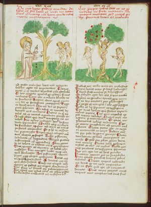 God warns Adam and Eve not to eat from the tree of Knowledge of Good and Evil