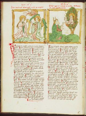 The Annunciation: Gabriel announces Christ's birth to Mary