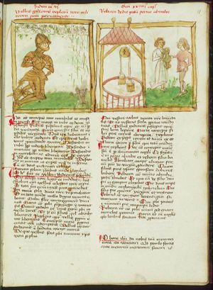 Gideon receives a sign from the angel: the dew is on the sheep's fleece only, the ground remains dry