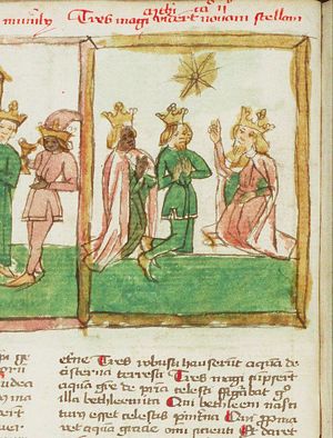 The three Magi see the new star