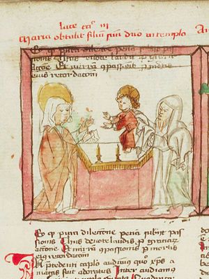 Presentation in the temple: Mary presents the Christ-child to Simeon