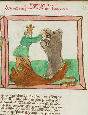 David killing a lion and a bear
