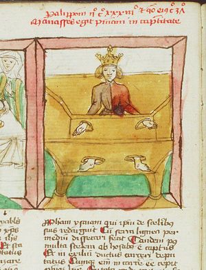 King Manasse in captivity