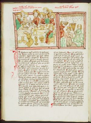 The Last Supper: Christ and the apostles at table
