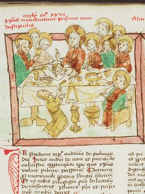 The Last Supper: Christ and the apostles at table