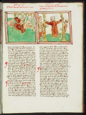 The mocking of Noah: Ham derides the nakedness of his drunken father