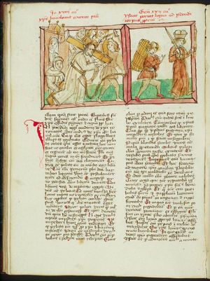 The carrying of the cross: Christ bears the cross