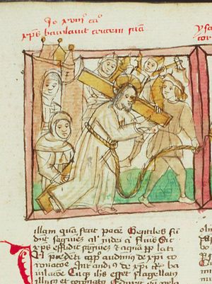 The carrying of the cross: Christ bears the cross