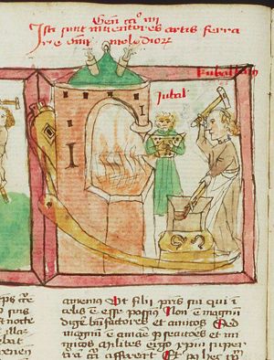 Jubal and Tubalcain in the smithery