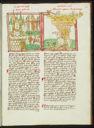 Death of Codrus, king of Athens: disguised as a peasant, he seeks to be killed by enemy soldiers to save his city, because he had learned from the oracle that the side whose king fell would be victorious