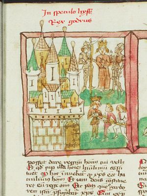 Death of Codrus, king of Athens: disguised as a peasant, he seeks to be killed by enemy soldiers to save his city, because he had learned from the oracle that the side whose king fell would be victorious