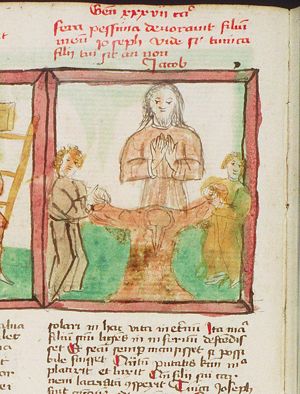 Joseph's brothers show Jacob the blood-stained coat of Joseph