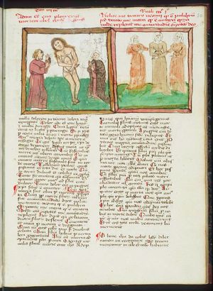 Adam and Eve grieving over Abel's death