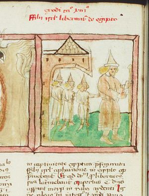 The Israelites are led out of Egypt