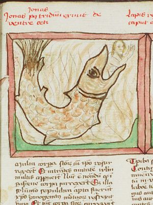 Jonah is cast up by the great fish