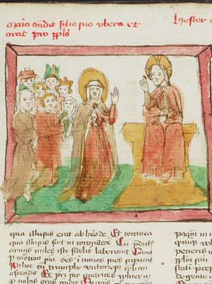Maria mediatrix: Mary showing Christ one of her breasts