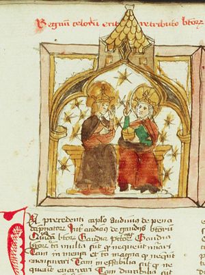 Heaven: Mary and Christ enthroned
