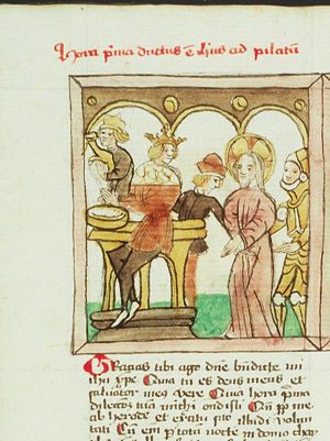 Stations of the cross (4): Christ before Pontius Pilate; Pontius Pilate washing his hands
