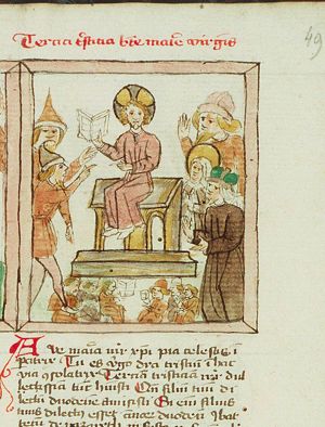 Seven sorrows of the Virgin (3): Christ's disputing with the doctors in the temple is found by his parents