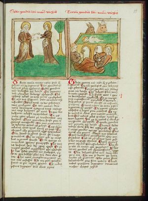 Seven joys of Mary (2): Visitation, Christ-child and St. John the Baptist shown 'in utero'