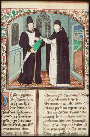 Dedication of the manuscript by Jean Bréhal to Robert le Pèle
