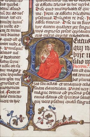 David playing the harp