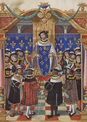 King Louis XI surrounded by the Knights of the Order of St. Michael