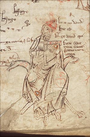 David playing the harp