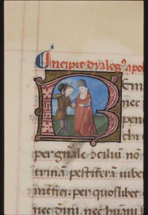 A man lifting his hat for a monk