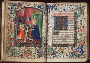 The Annunciation: Gabriel announces Christ's birth to Mary