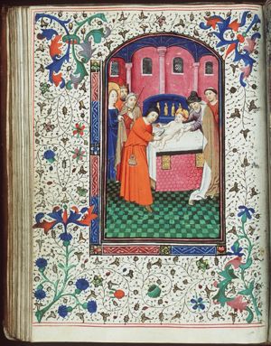 The circumcision of the Christ-child in the temple by a priest