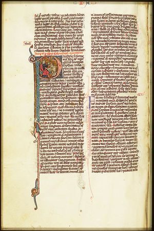Solomon teaches a naked, kneeling man (being punished?)