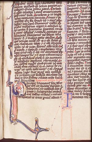 Solomon teaches a naked, seated man