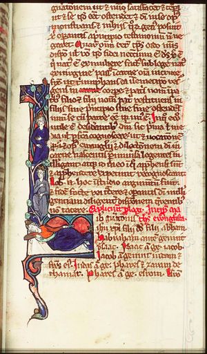 The Tree of Jesse: genealogical tree sprouting from Jesse's loins