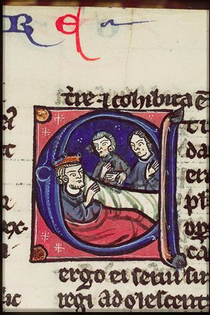 Abishag is brought before David on his sickbed