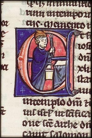 Dedication of the temple: Esdras sprinkling the altar with holy water