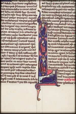 The Tree of Jesse: genealogical tree sprouting from Jesse's loins (Jesse, King David, Mary and Christ only)