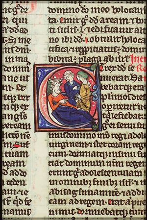 Abishag is brought before David on his sickbed