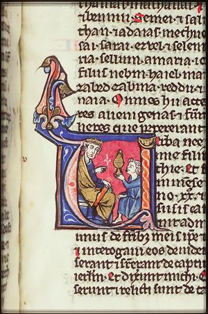 Nehemiah gives wine to Artaxerxes