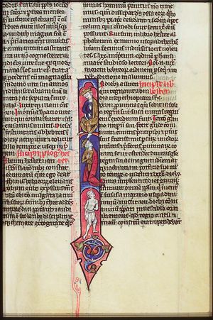 Esther touched by Ahasuerus' sceptre; Haman on the gallows