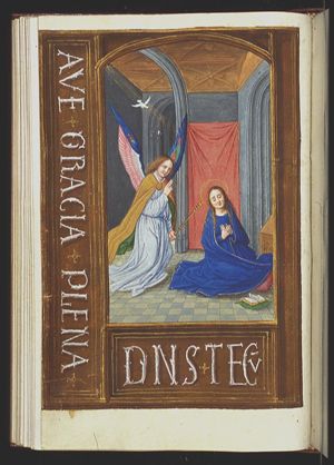 The Annunciation: Gabriel announces Christ's birth to Mary