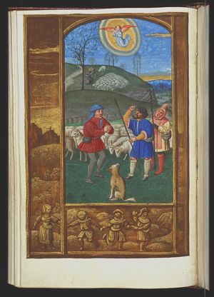 The annunciation of Christ's birth to the shepherds