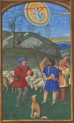 The annunciation of Christ's birth to the shepherds