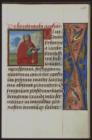 St. James the Great holding a book and a staff