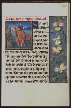 St. Christopher carries the Christ-child