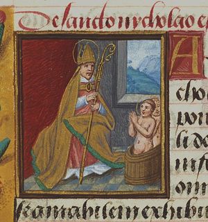 St. Nicholas, Bishop of Myra, and the three children in the tub