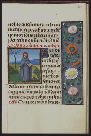 St. Antony Abbot of Egypt holding a staff with a pig